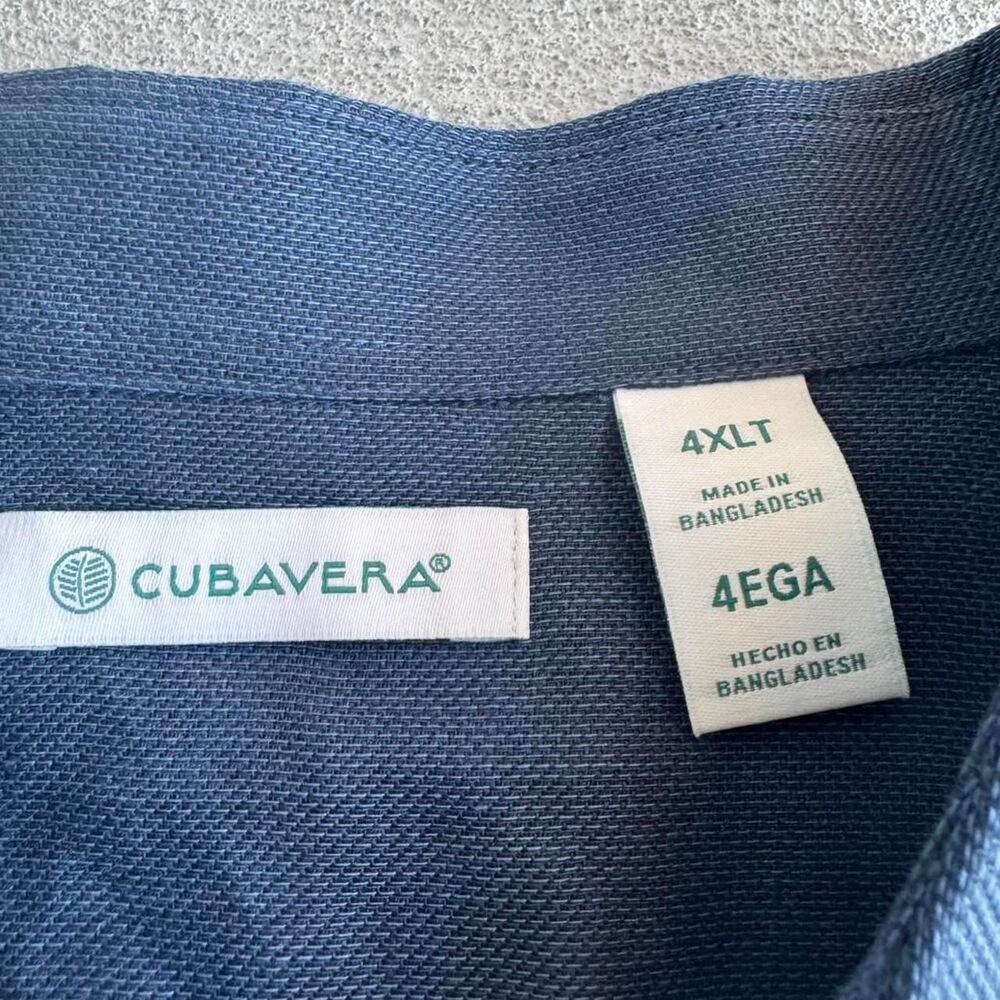 Cubavera Men’s Linen Short Sleeve Button Down Shirt Blue Stripe Sz 4xl NWT ! - Picture 2 of 8